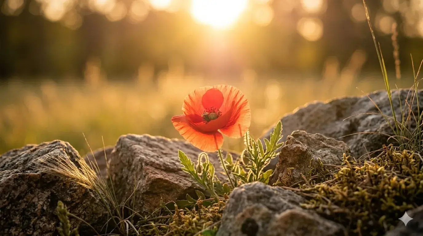 bloem die tussen stenen groeit als symbool voor trouw aan jezelf en minder pleasen