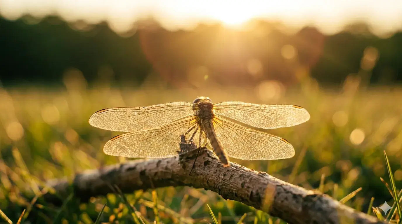 libelle in zonlicht als symbool voor energie laten stromen en vrij bewegen in je lichaam