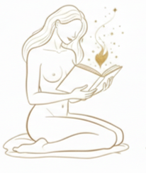 Vrouw in rust die leest, in verbinding met haar lichaam en innerlijke beleving