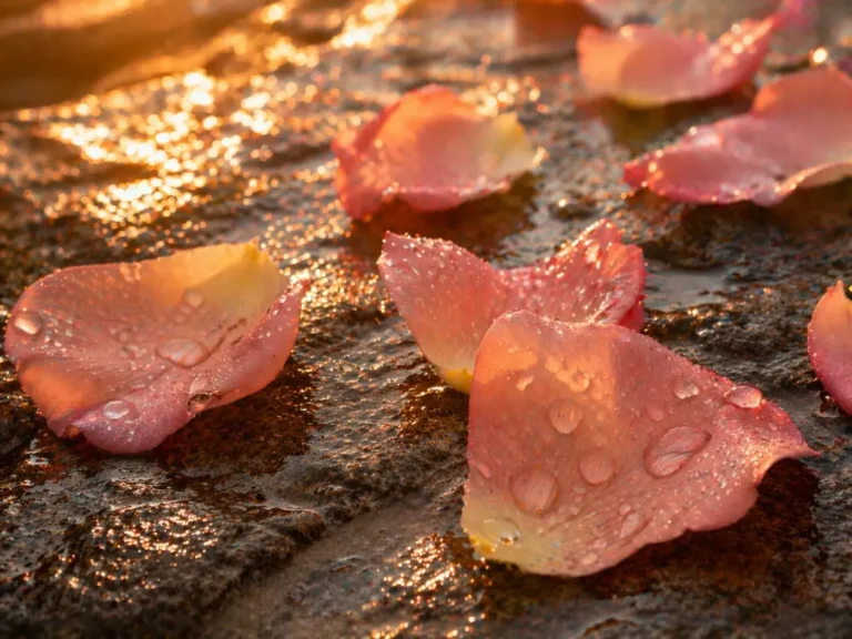 emoties niet kunnen voelen, zachte bloemblaadjes met waterdruppels als beeld voor vlak gevoel