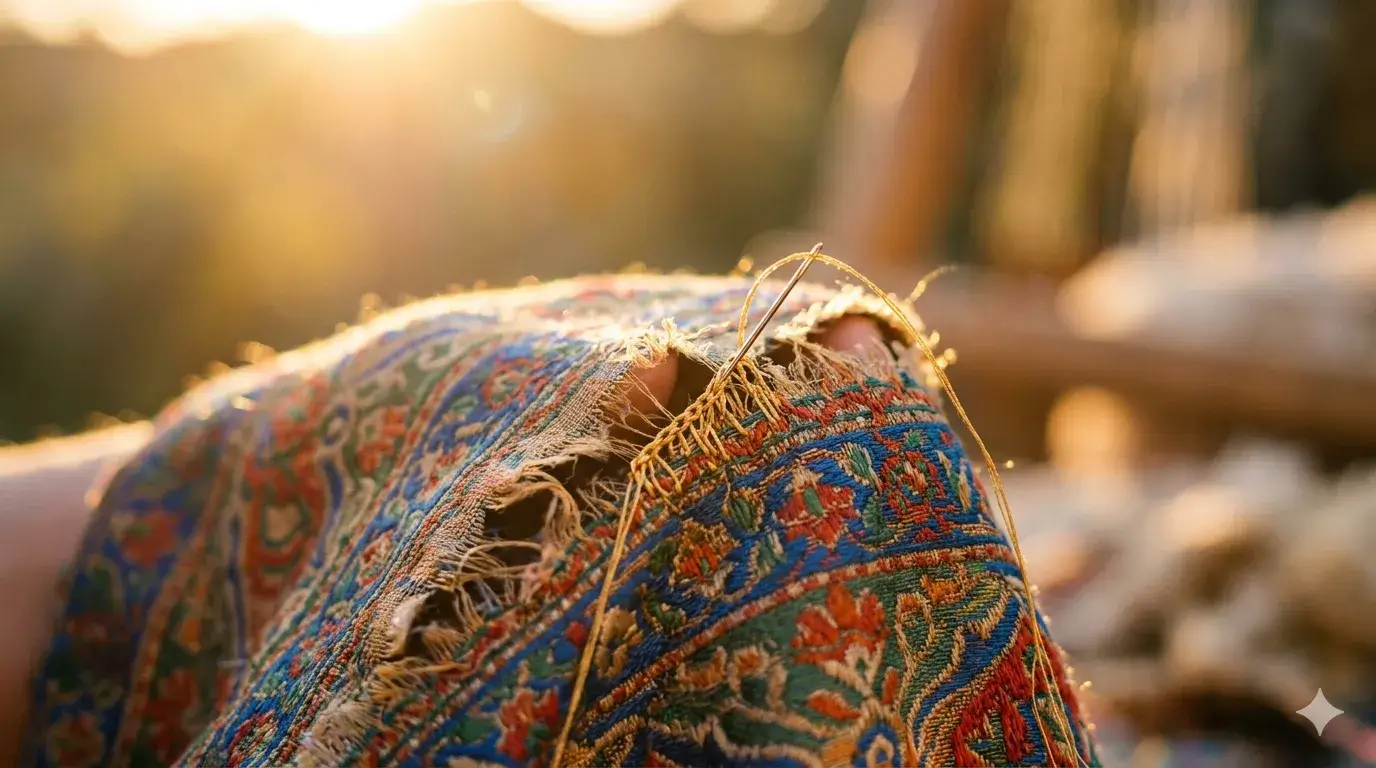 persoon onder een doek in warm zonlicht als metafoor voor opgelaten voelen