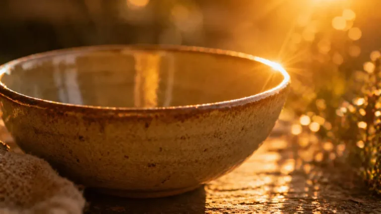 vlak gevoel, rustige schaal in warm licht als symbool voor weinig emotionele diepte