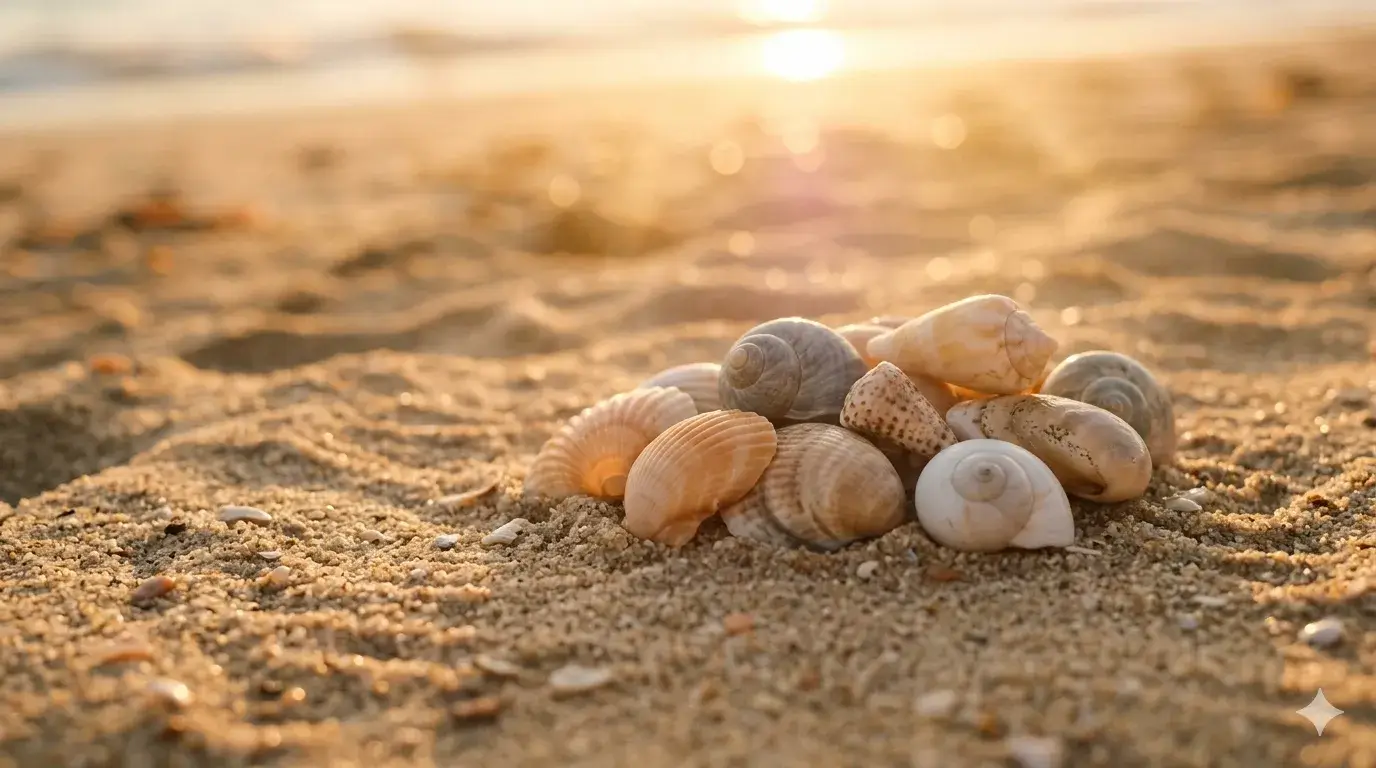 Stenen op het zand in warm zonlicht, symbool voor verspreide aandacht en het terugbrengen naar rust en focus